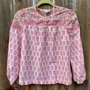 J. Crew/ Point Sur Liberty print blouse